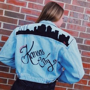 Hand painted jean jacket